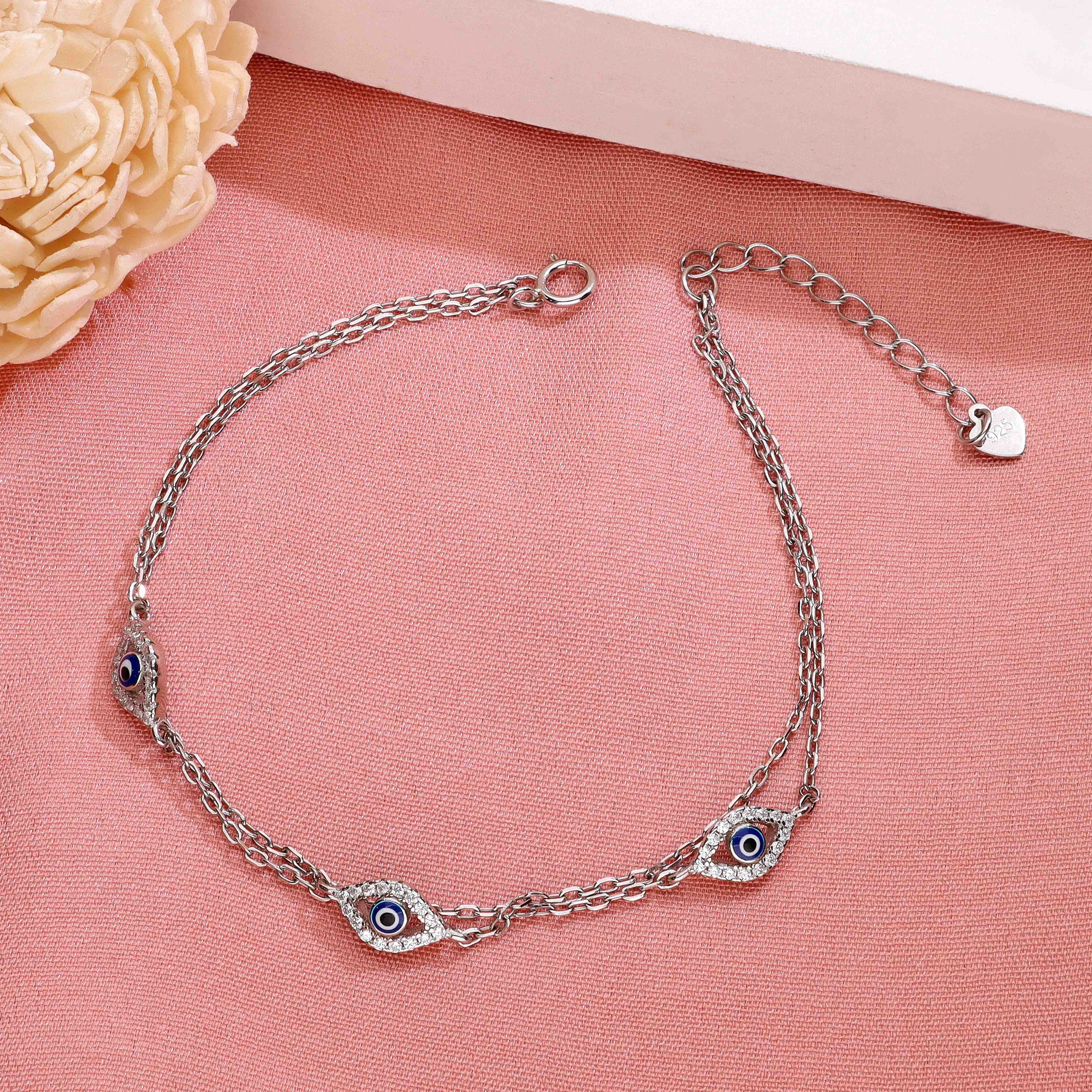 Classy Evil Eye Layered Rose Gold Bracelet