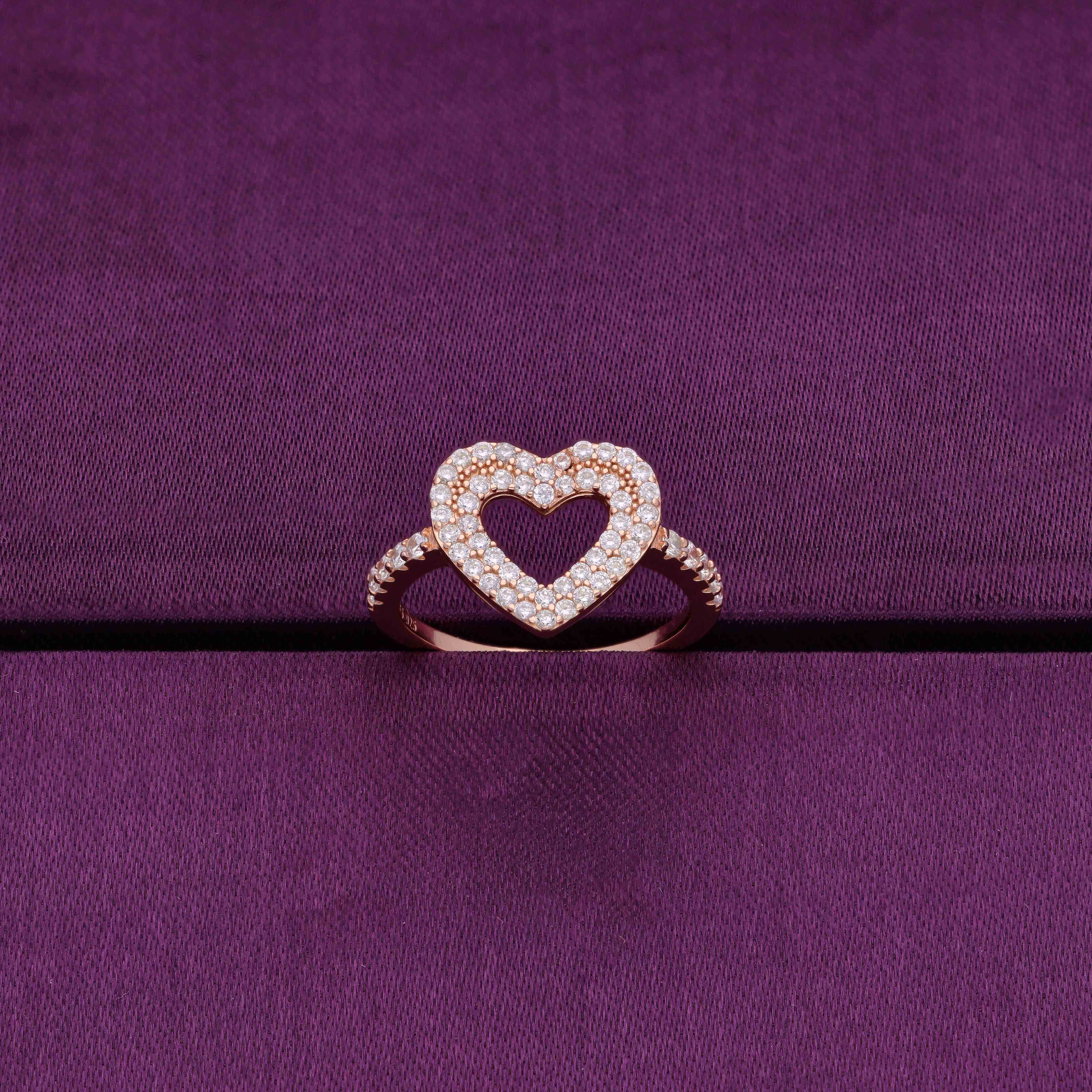 Exquisite Rose Gold Heart Ring