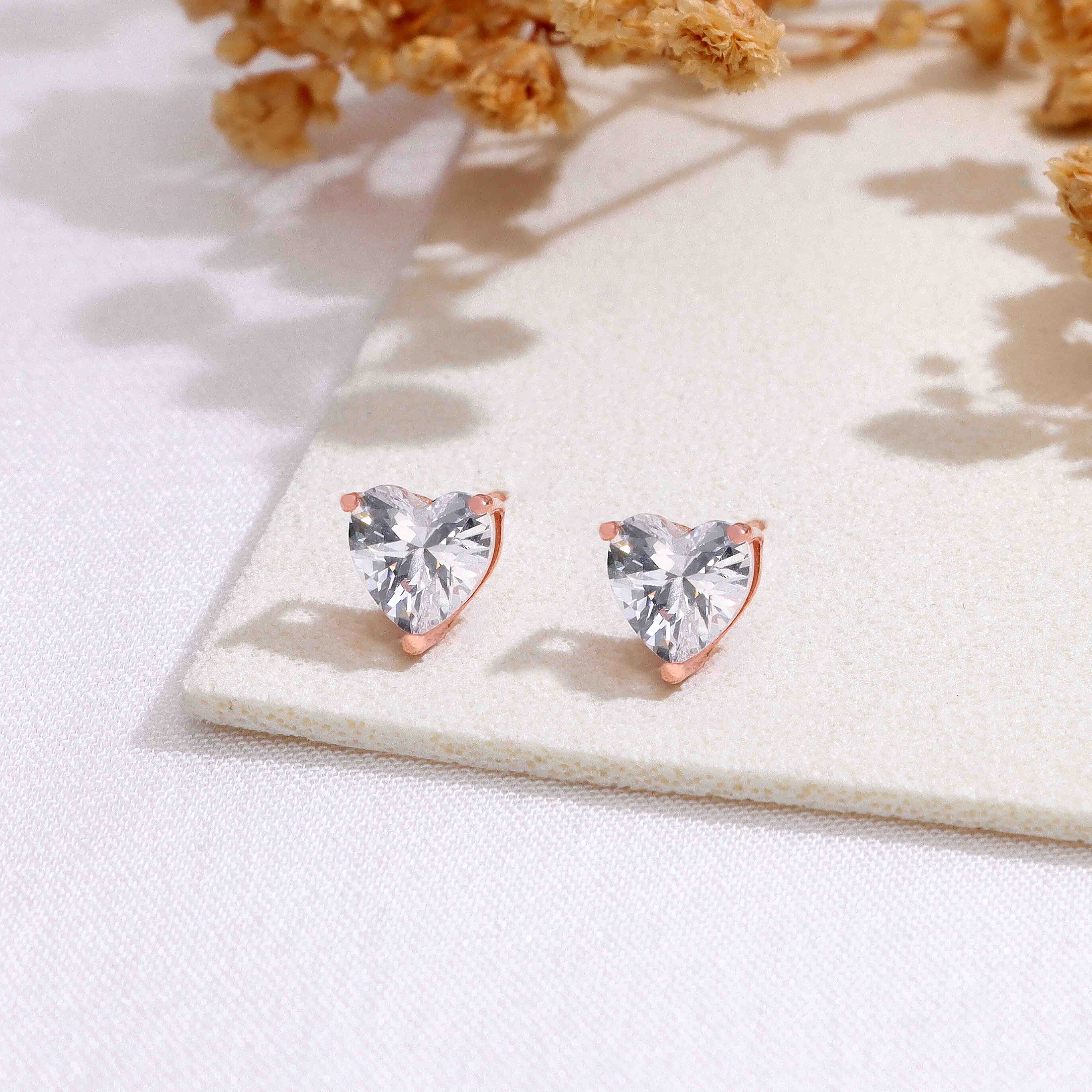 Dainty Hearts Silver Earrings - Image 2