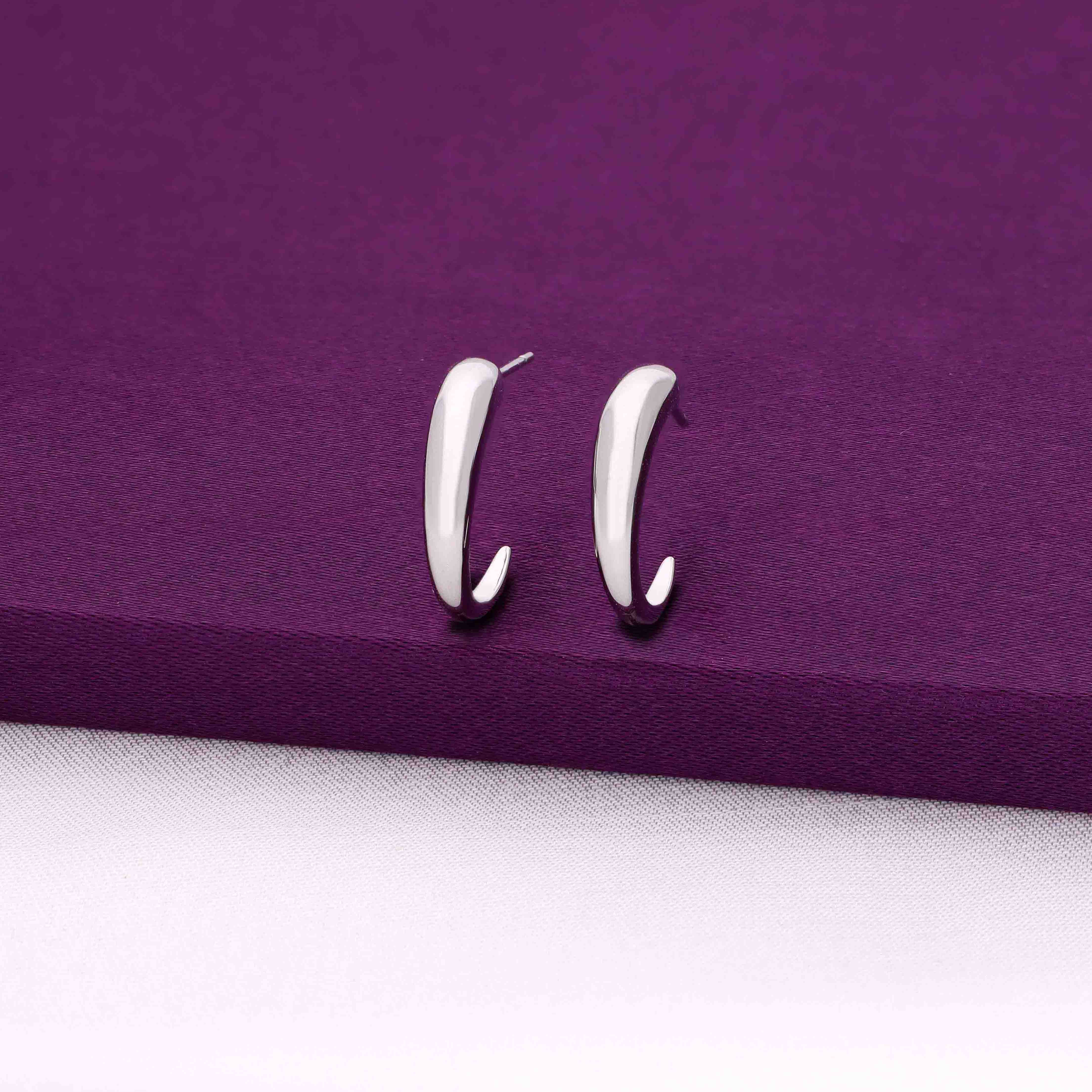 Sterling Simplicity Silver Hoops Earrings