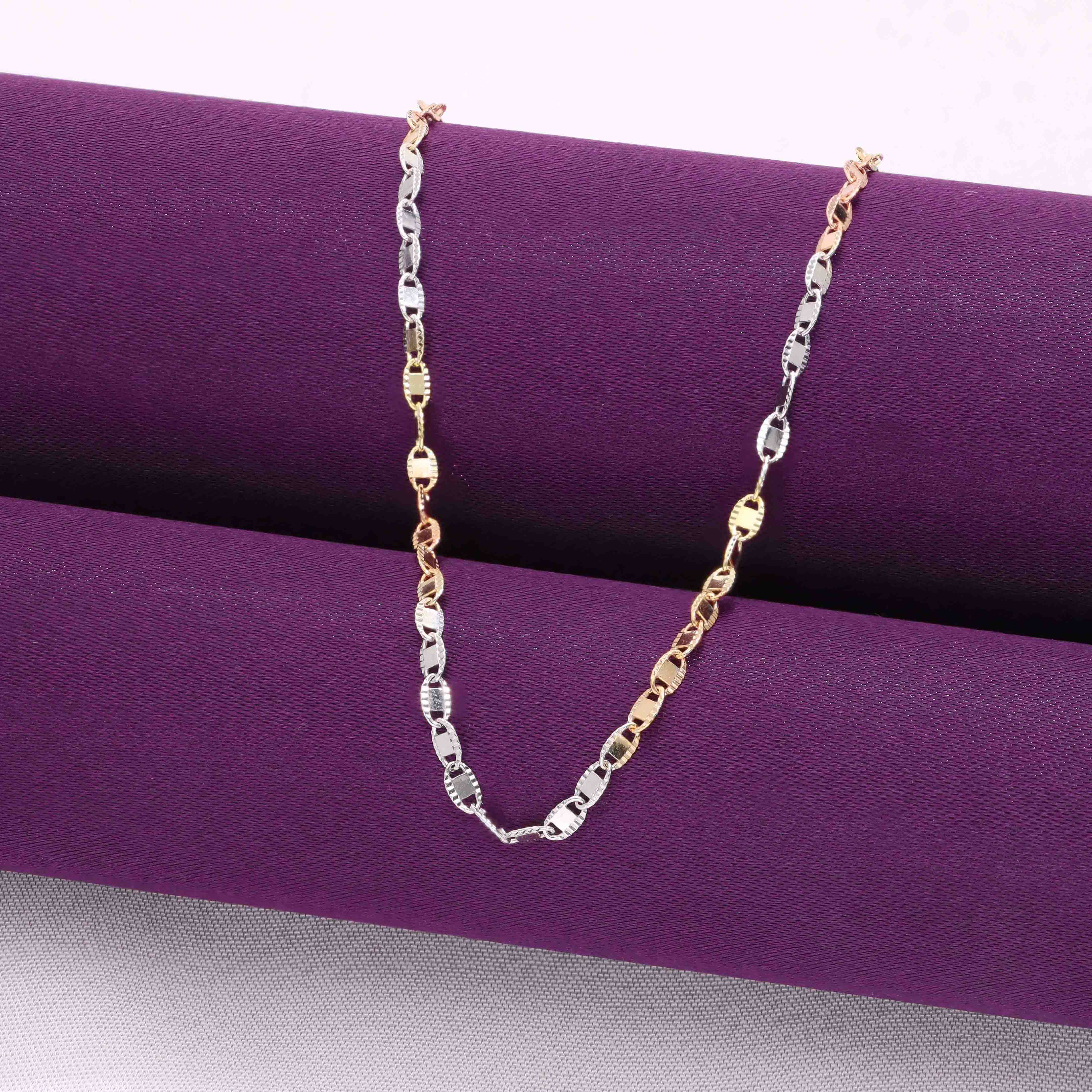 Multi Colour Sterling Silver Rolo Chain Layered Necklace