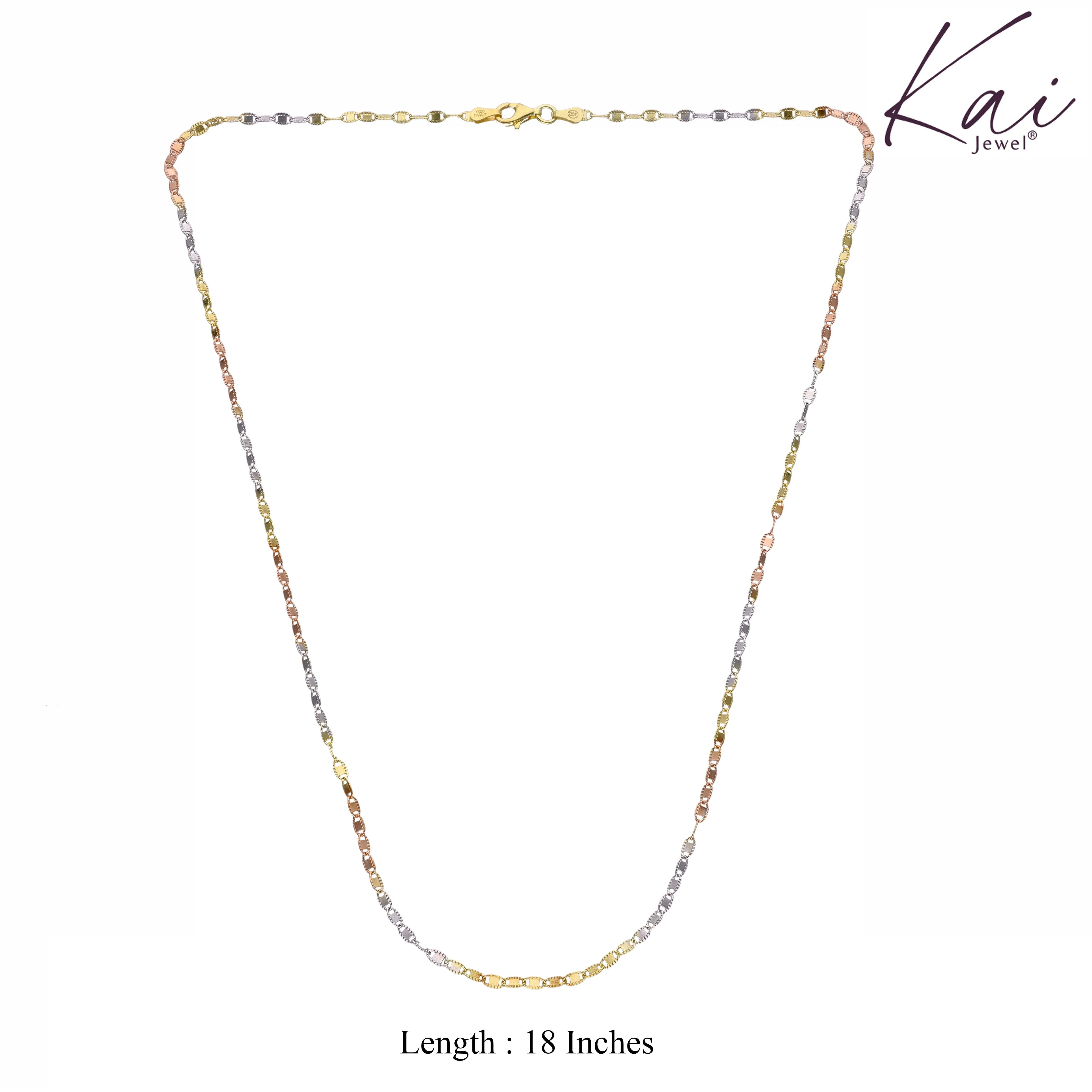Multi Colour Sterling Silver Rolo Chain Layered Necklace - Image 2