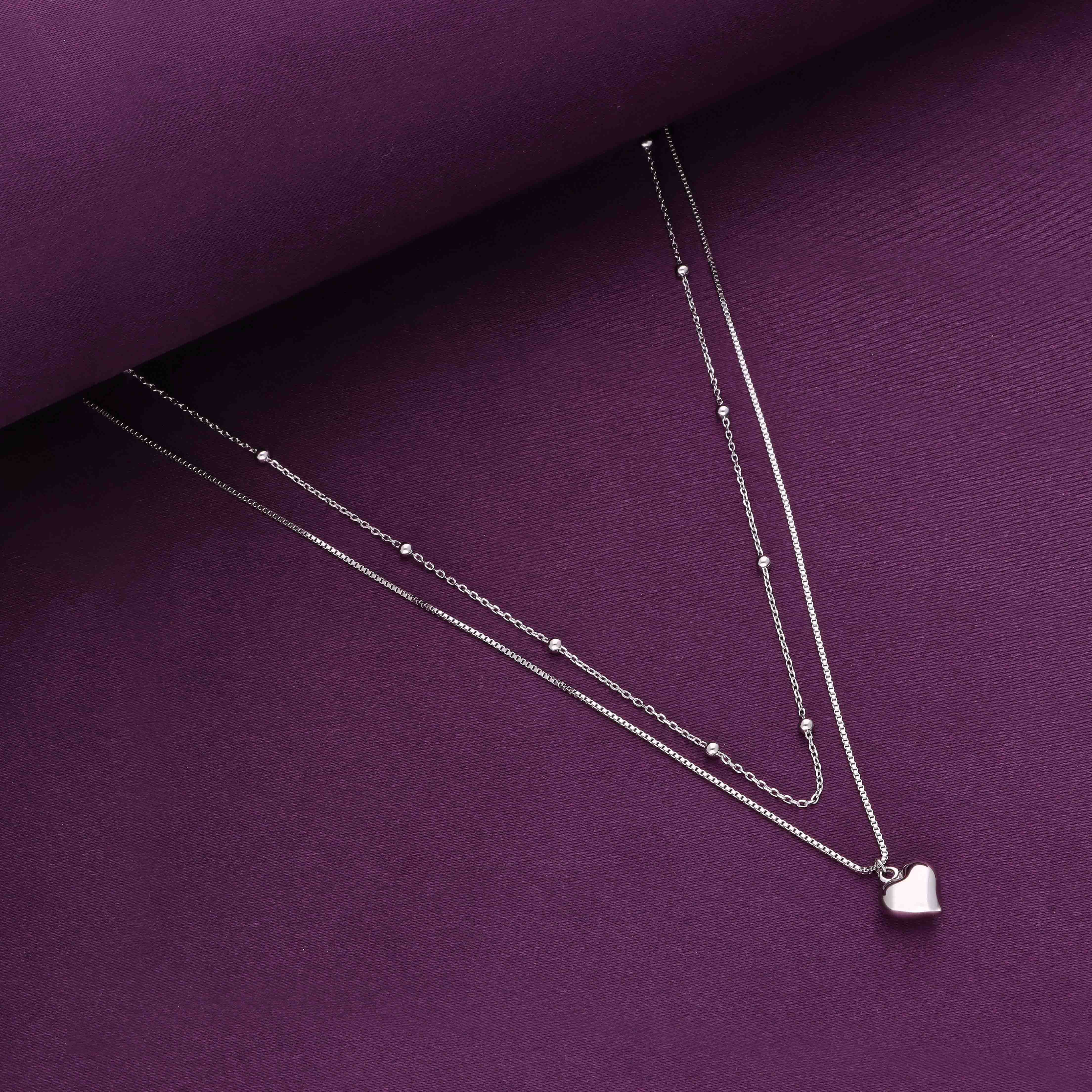 Sterling Heart Two Layered Necklace
