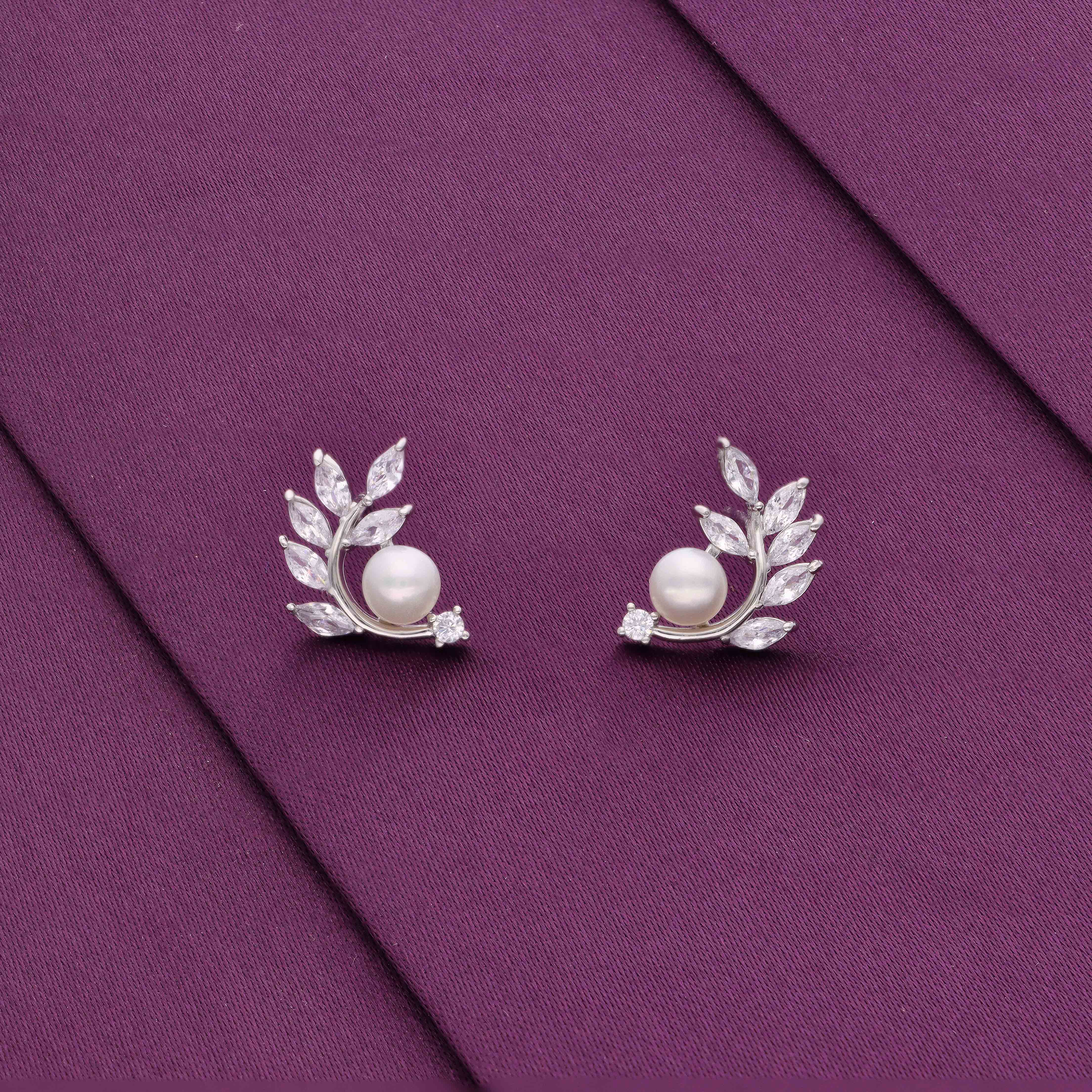 Exquisite Artistry Pearl Silver Earrings