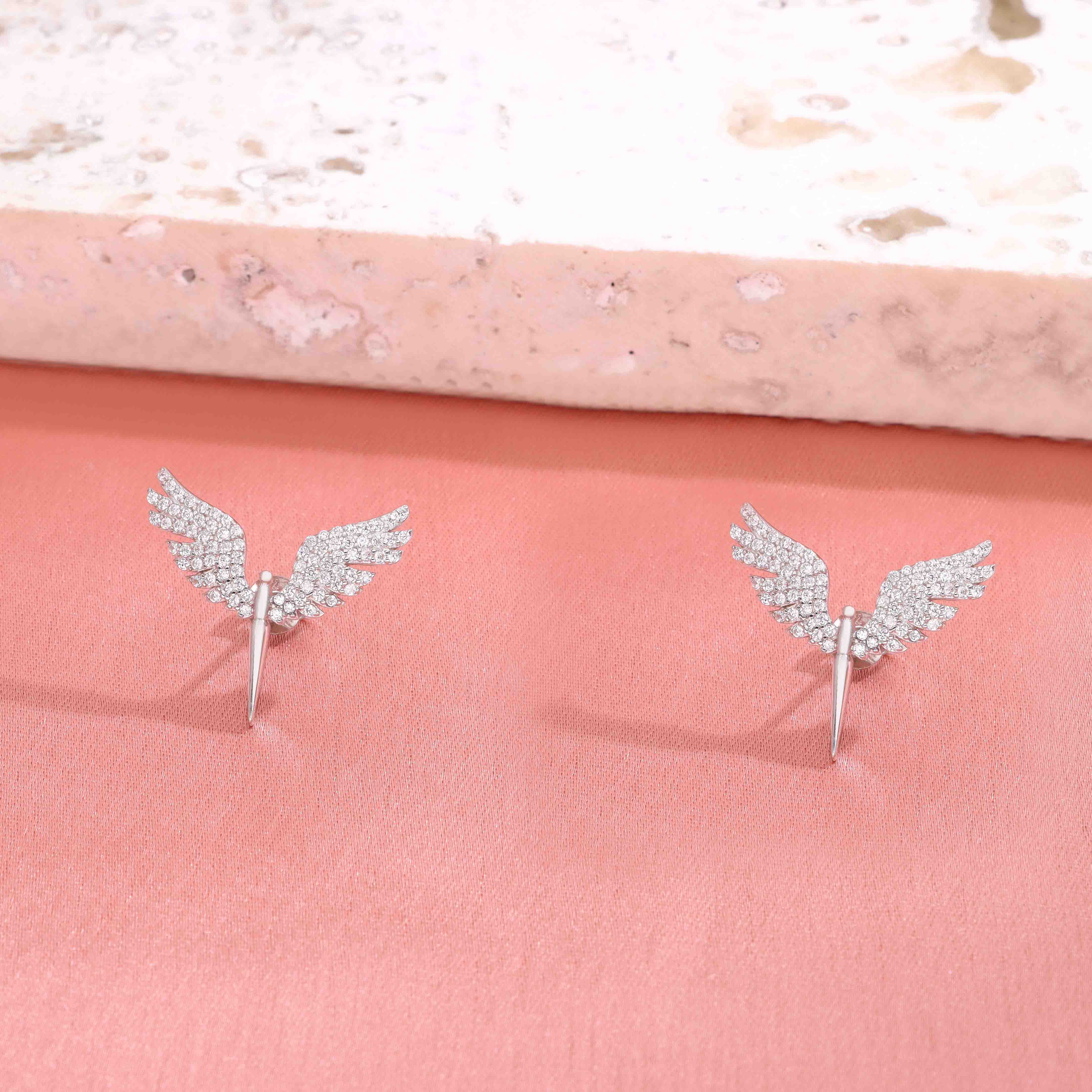 Pretty Phoenix Silver Studs Earrings