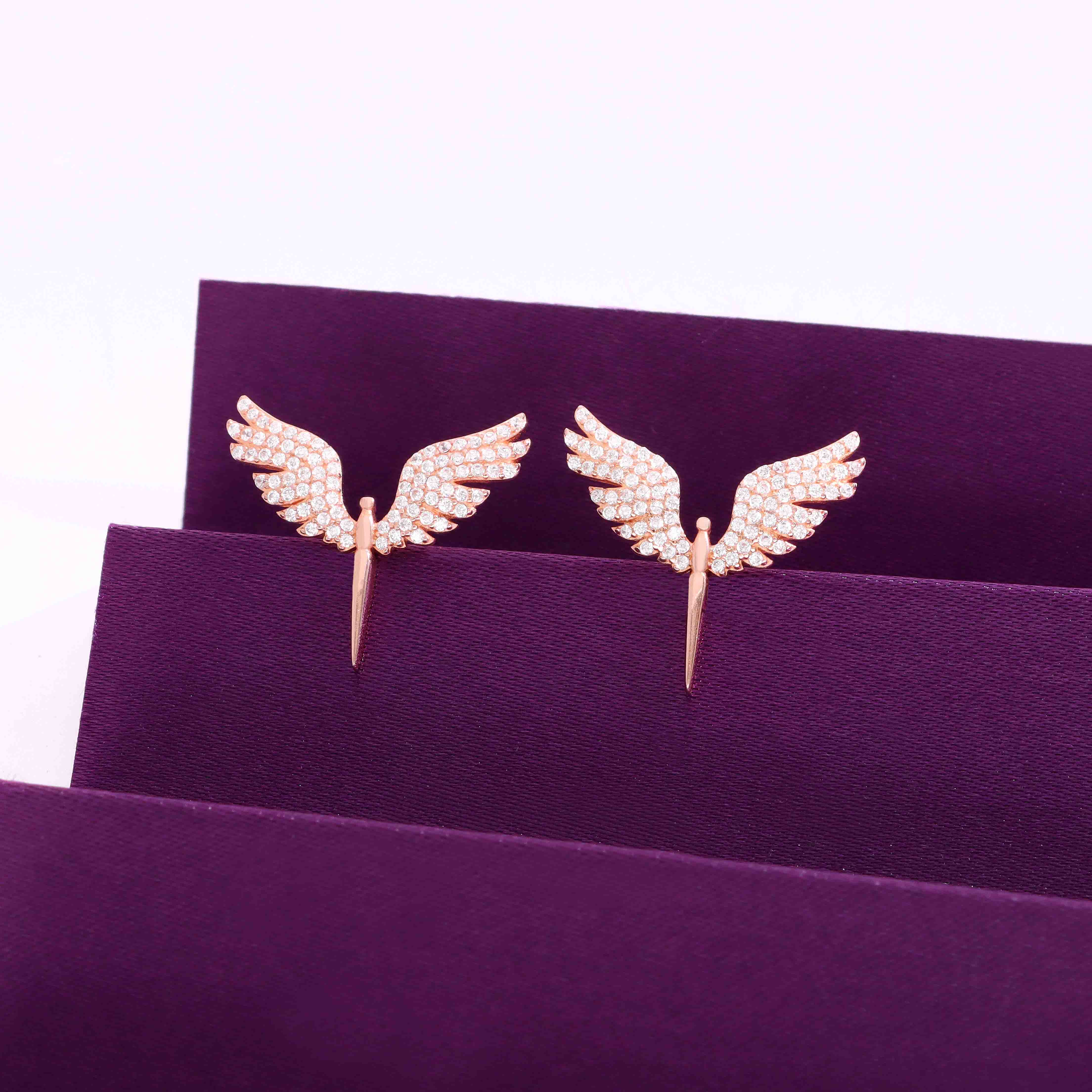Pretty Phoenix Silver Studs Earrings - Image 2
