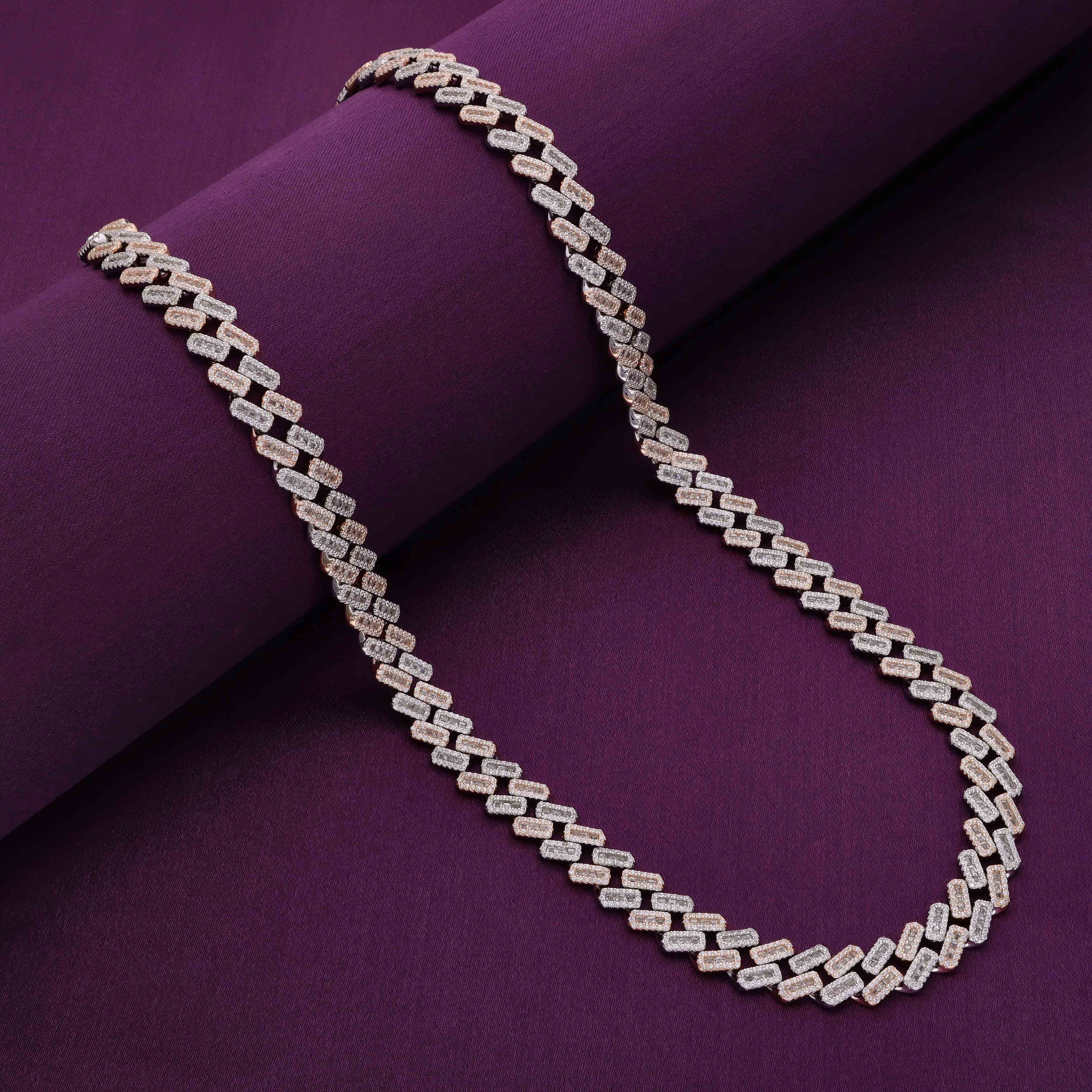 Men’s Zircon Cuban Link Silver Chain - Image 2