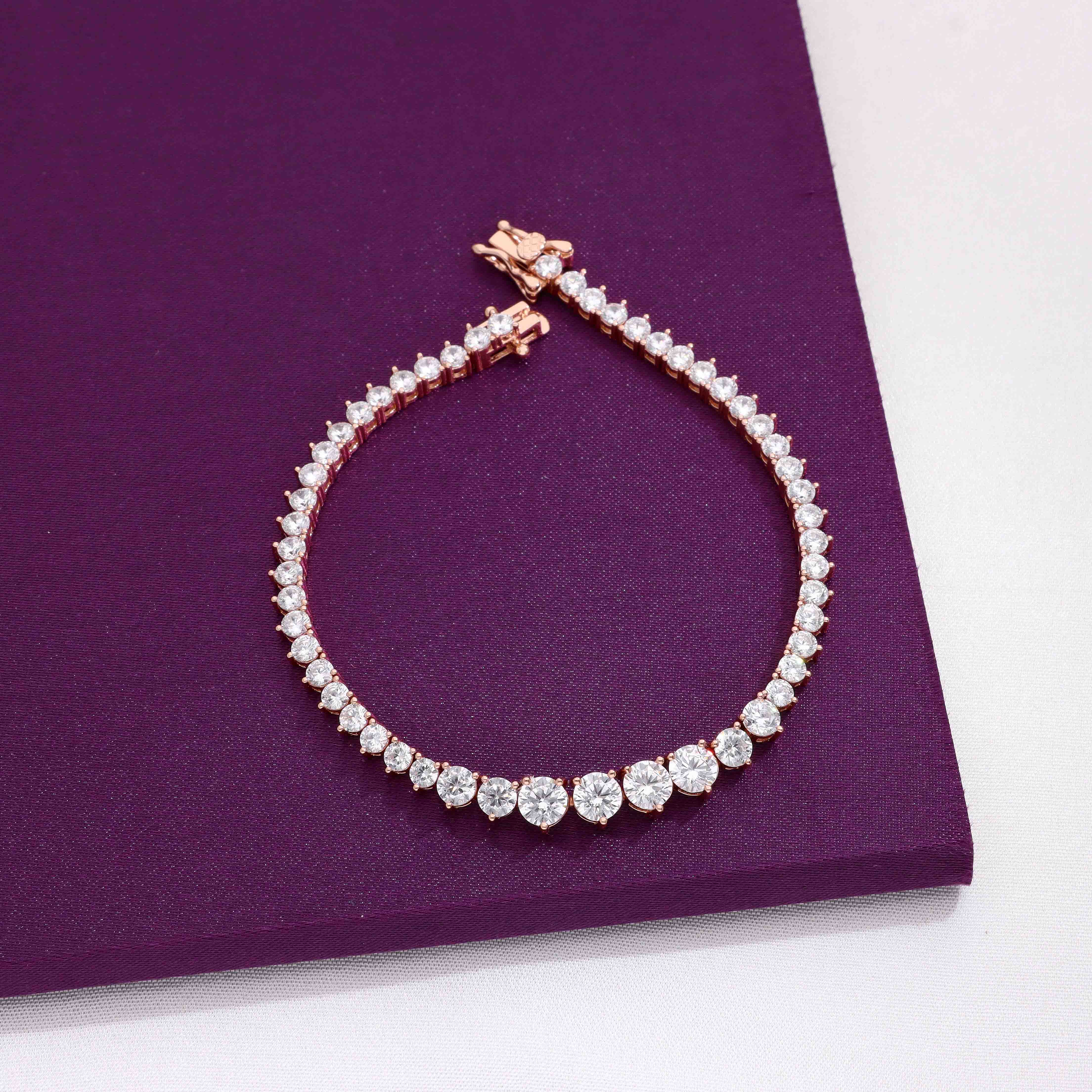 Trinity Bond Diamante Silver Tennis Bracelet - Image 2