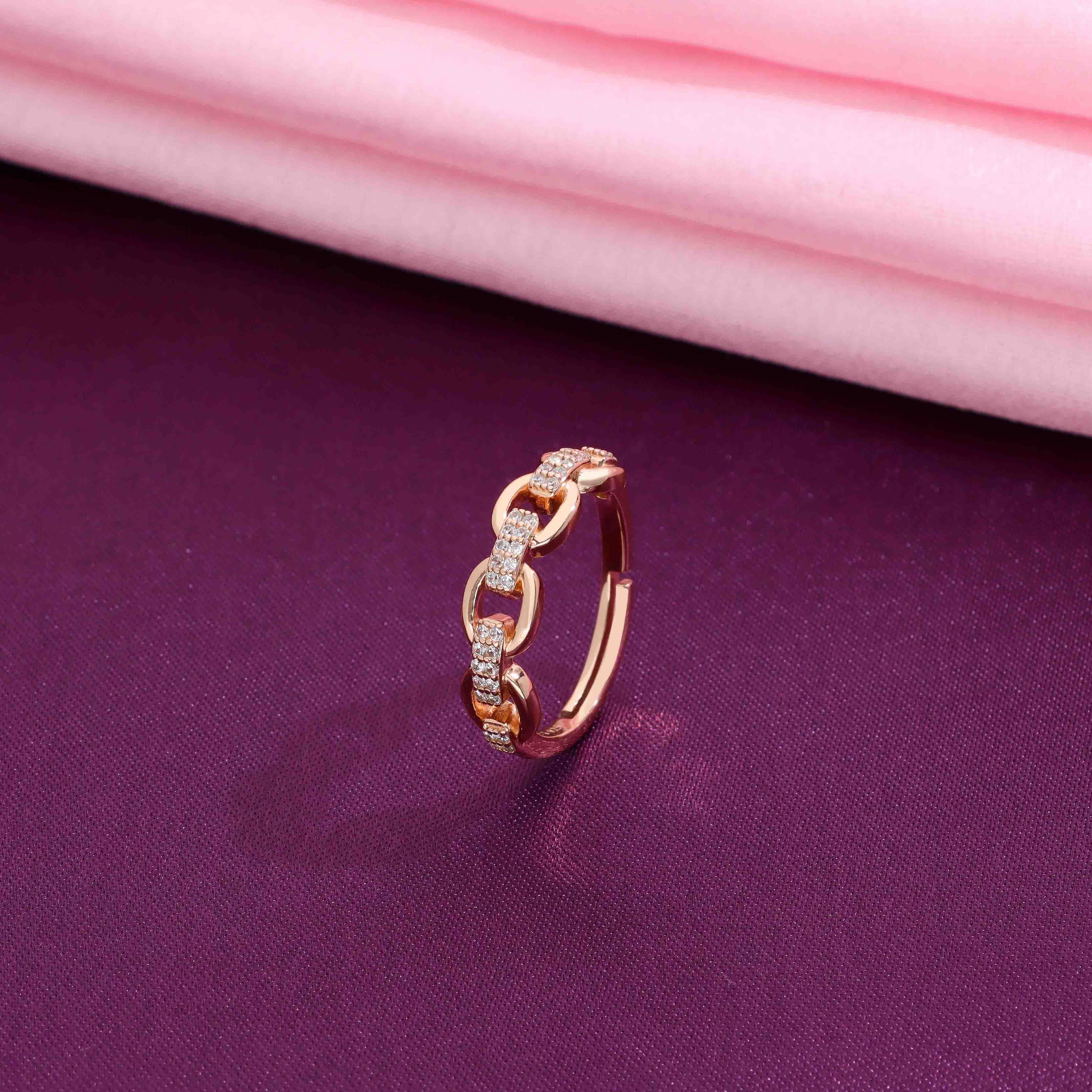 Trendy Link Silver Minimal Ring - Image 2